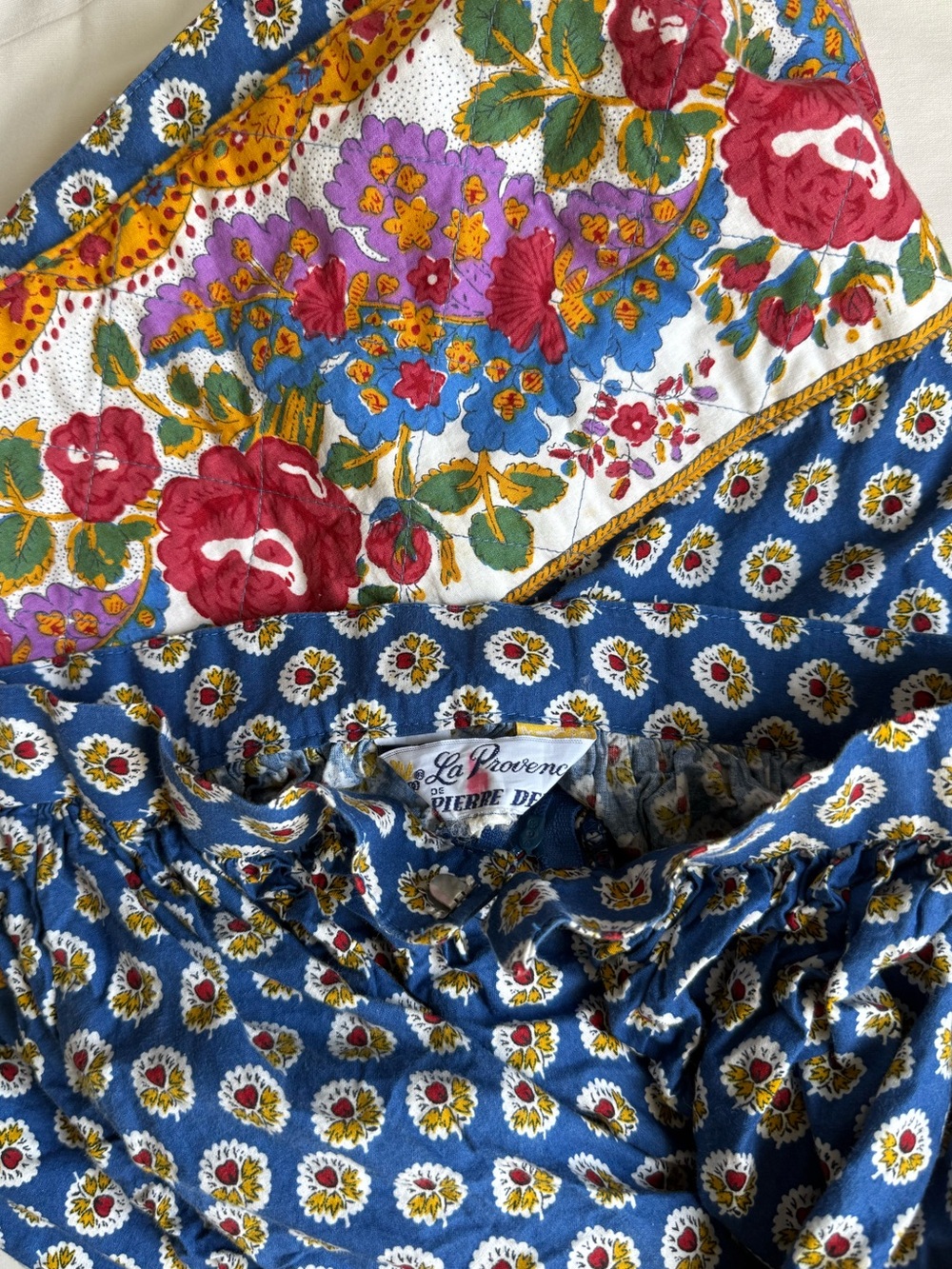 VTG La Provence de Pierre Deux Floral Block Print Midi Skirt